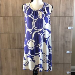 JCrew Purple and Cream Dress